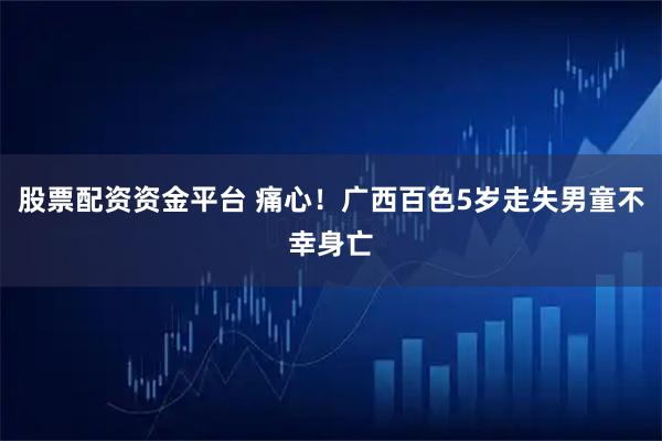 股票配资资金平台 痛心！广西百色5岁走失男童不幸身亡
